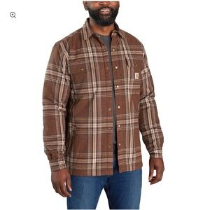 Carhartt Men's Relaxed Fit Flannel Sherpa-Lined Shirt Jac